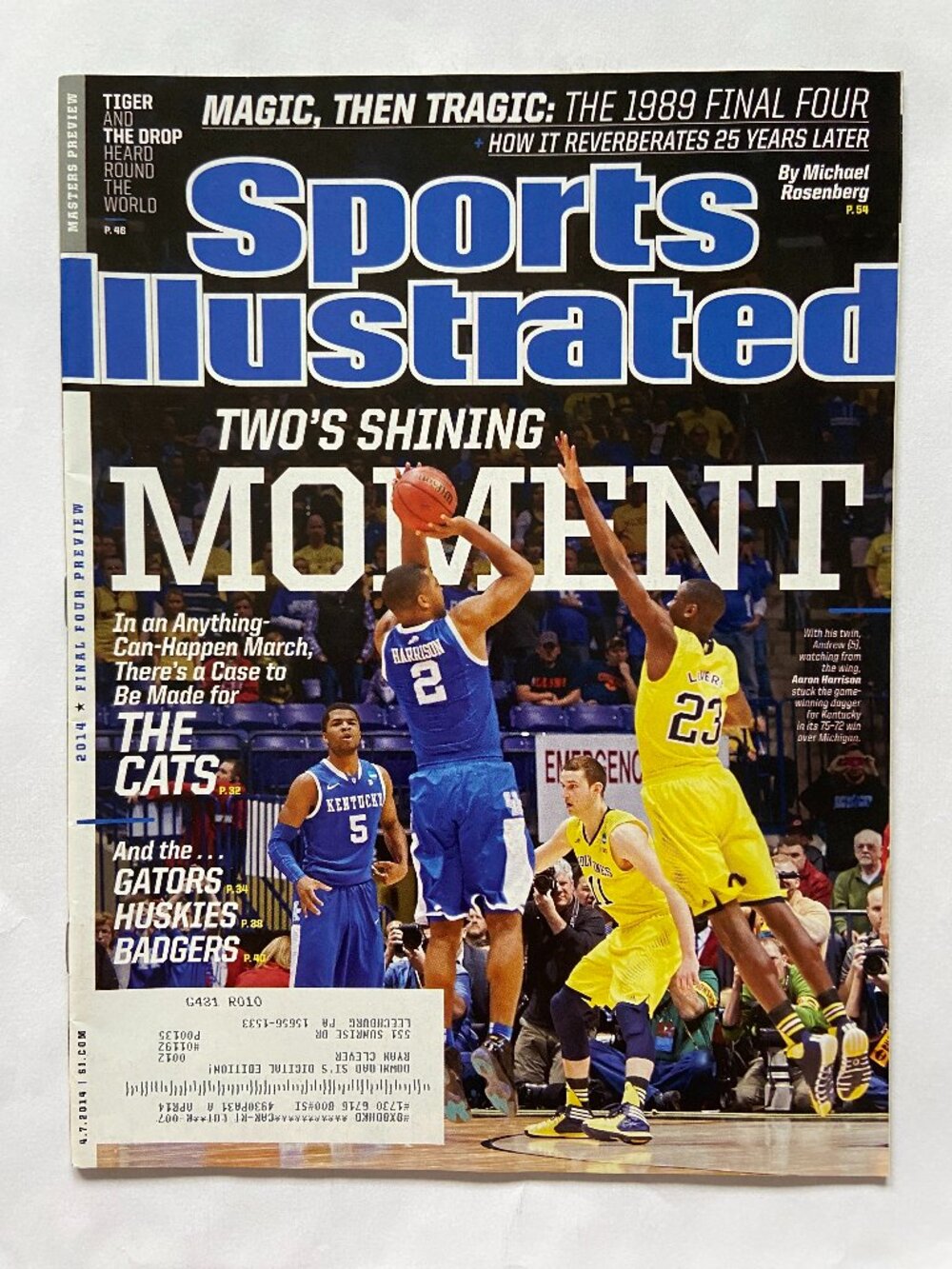Sports Illustrated Magazine 4/7/2014 Aaron Harrison Cover With Label